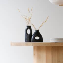 Konk ??? Stal Table Bespoke Sizes Available Solid Oak Pillar Kitchen Dining Table, Minimal Circular Pedestal Side Desk - thumbnail 2
