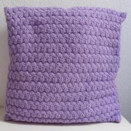 Cushion Cover, Two-Needle Fabric, Acrylic Wool, Lilac Color, Cheerful, Friendly Gift, Unique - thumbnail 2