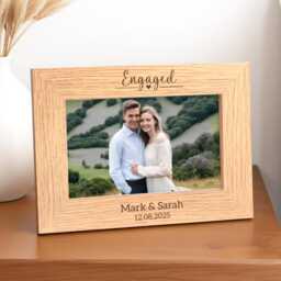 Engagement Gifts, Photo Frame 6x4 7x5, Engaged Gift, Couple Gift Ideas, Engraved Wooden - thumbnail 2