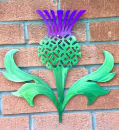 Thistle Steel Wall Art Gift Scottish National Flower Garden Plaque Scotland Patriot Christmas Metal Decor - thumbnail 1