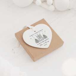 First Christmas in Our New Home Bauble - Ceramic Xmas Tree Decoration Couple Keepsake - thumbnail 2