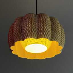 Ara Pendant Lamp, Modern Ripple Mesh Contemporary 3D Printed Lighting - thumbnail 1