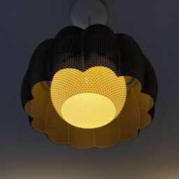 Ara Pendant Lamp, Modern Ripple Mesh Contemporary 3D Printed Lighting - thumbnail 4