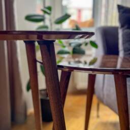 Handcrafted Walnut Burl Round Nesting Tables, 20 Inch, Set Of 2 Or 3 - thumbnail 4