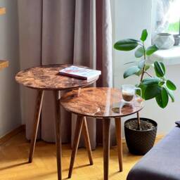 Handcrafted Walnut Burl Round Nesting Tables, 20 Inch, Set Of 2 Or 3 - thumbnail 2