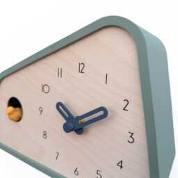 Modern Cuckoo Clock - Muted Green With Amber Bird & Wind Clock Hands - thumbnail 4