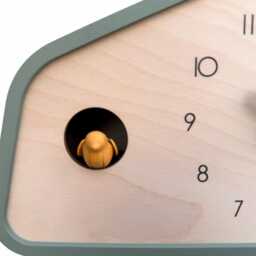 Modern Cuckoo Clock - Muted Green With Amber Bird & Wind Clock Hands - thumbnail 3