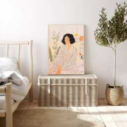 Abstract People Art - Mid Century Art, Modern Wall Minimalist Print, Living Room Female Figure - thumbnail 2