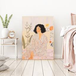 Abstract People Art - Mid Century Art, Modern Wall Minimalist Print, Living Room Female Figure - thumbnail 3