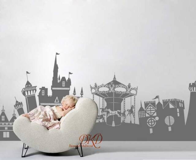 Carousel Horse Castle Vinyl Wall Decal, Nursery Decor - image 1