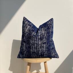 Navy Blue Textured Woven Pillow Cover, Euro Sham, 20x20 - thumbnail 2