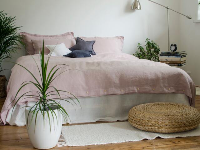 Pink Duvet Cover Set Handmade Of 100% Ecofriendly High Quality Linen, Single, Twin, Double, Full, Queen, King Bedlinen - image 1