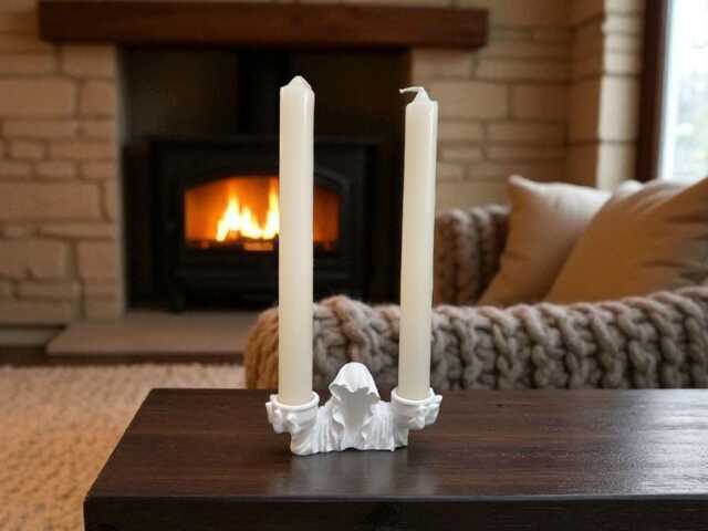 Paint You Own Pottery - Candle Holder-Tapered Holder-Incense Stick Holder-Table Holder-Halloween Pottery-Spooky Season Pottery - image 1