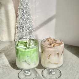 Iced Cafe Latte Candles, Matcha Strawberry Latte, Scented Soy Dessert Gift For Coffee Lovers - thumbnail 3