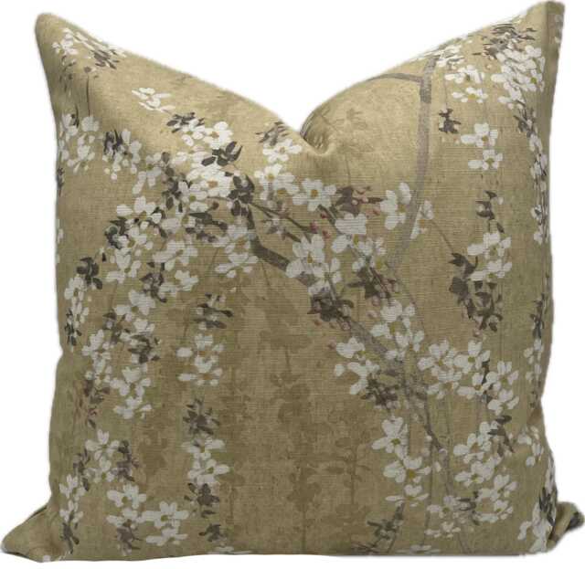 Thibaut Weeping Blossom Gold Cushion Cover Pillow Double Sided - image 1