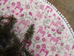 Swedish Dala Horse Fabric Christmas Tree Skirt Nordic Decor Ornament - thumbnail 1