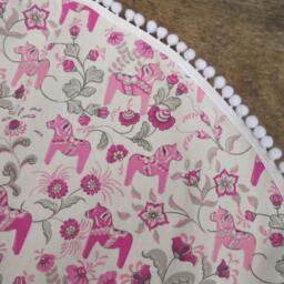 Swedish Dala Horse Fabric Christmas Tree Skirt Nordic Decor Ornament - thumbnail 3