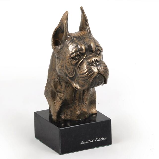 Boxer - Cropped, Dog Marble Statue, Limited Edition, Artdog. Made Of Cold Cast Bronze. Perfect Gift. Limited Edition - image 1