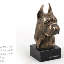 Boxer - Cropped, Dog Marble Statue, Limited Edition, Artdog. Made Of Cold Cast Bronze. Perfect Gift. Limited Edition - thumbnail 3