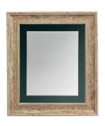 Scandi Distressed Wood Photo Frame Dark Green Mount - thumbnail 1