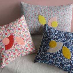 Decorative Cushions in Liberty Cotton Fabric, Square & Rectangular Handmade Flower Pattern - thumbnail 2