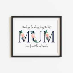 Floral Mum Print, Mother's Day Gift, Personalised Wall Art - Unframed - thumbnail 3