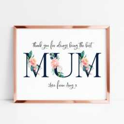 Floral Mum Print, Mother's Day Gift, Personalised Wall Art - Unframed - thumbnail 2