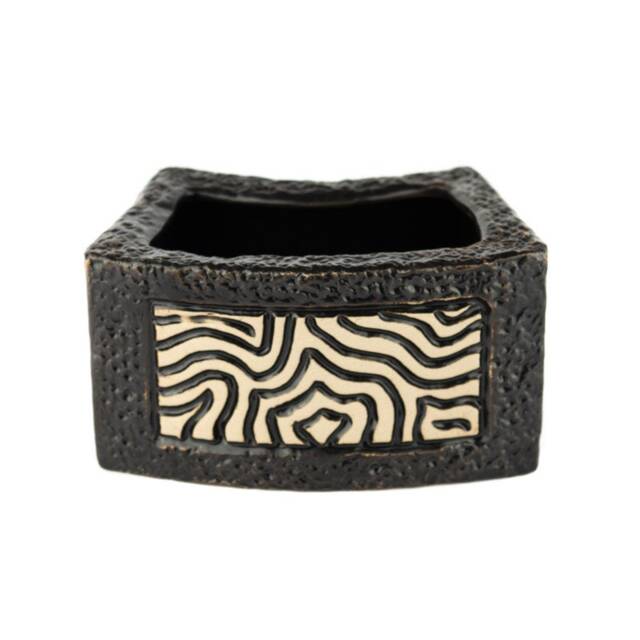Mosaic Black Pottery Planter, Succulent, Air Plant, Pen Holder - image 1
