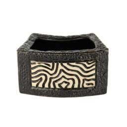 Mosaic Black Pottery Planter, Succulent, Air Plant, Pen Holder - thumbnail 1