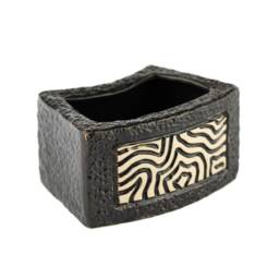 Mosaic Black Pottery Planter, Succulent, Air Plant, Pen Holder - thumbnail 2