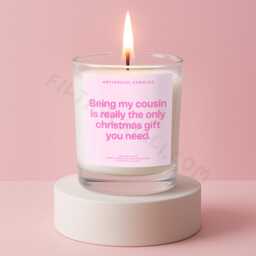 Funny Cousin Christmas Gift Candle, Family Secret Santa, Scented ??? - thumbnail 1