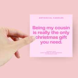 Funny Cousin Christmas Gift Candle, Family Secret Santa, Scented ??? - thumbnail 3