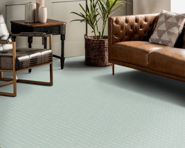 Cross Retro Minimalist Print Vinyl Flooring, Blue Sheet Waterproof Material, White Floor Art, Kitchen Makeover - image 1