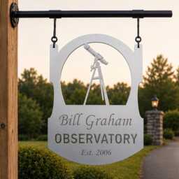 Telescope Metal Sign Personalized Nameplate Custom Astronomy Gift Dad Christmas Observatory Laser Cut Steel Stargazing Wall Hanging Signs - thumbnail 2
