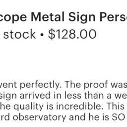 Telescope Metal Sign Personalized Nameplate Custom Astronomy Gift Dad Christmas Observatory Laser Cut Steel Stargazing Wall Hanging Signs - thumbnail 4