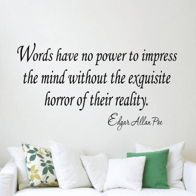 Words Have No Power To Impress The Mind Edgar Allan Poe Quote Wall Decal Vwaq-905 - image 1