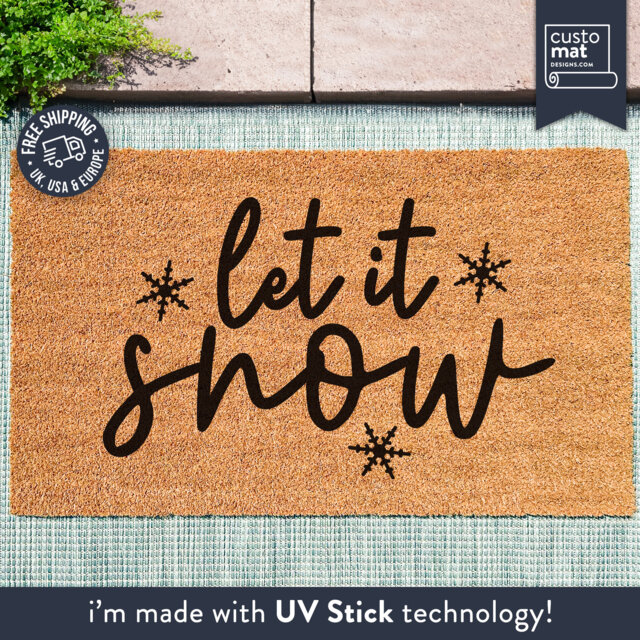 Let It Snow Doormat - Christmas Door Mat Holiday Season Housewarming Gift- Decor Welcome - image 1