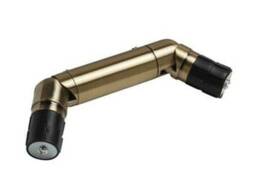 35mm Double Antique Brass Bay Curtain Pole Corner Elbow