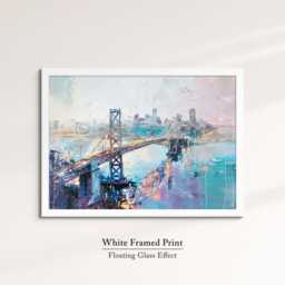 Golden Gate Bridge Abstract Oil Painting Framed Print & Canvas Large Sizes Wall Art Poster Travel Home Decor Interior San Francisco - thumbnail 3