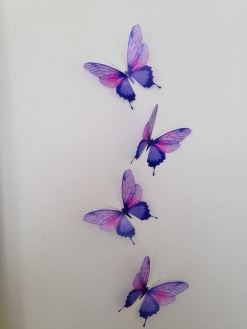3D Butterfly Wall Decals Pink & Purple Decorations - Set Of 4 - image 1