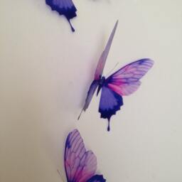3D Butterfly Wall Decals Pink & Purple Decorations - Set Of 4 - thumbnail 3