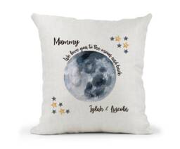 Personalised Cream Cushion Dad, Grandad, Mummy, Nanny, Nan, Grandma, Nannan mum, Auntie Love You To The Moonstars - thumbnail 1