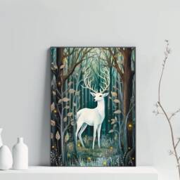A3 A4 A5 Deer in The Forest Art Print - Cute Wall Poster Woodland Animal - thumbnail 4