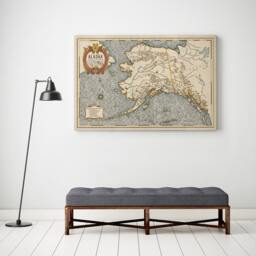 Vintage Style Alaska Map, National Parks Art Print - thumbnail 3