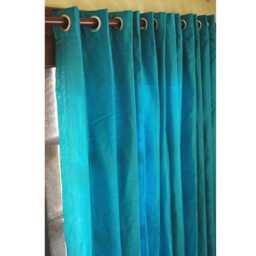 "Aqua Turq Silk Curtain 52""x96" - thumbnail 2