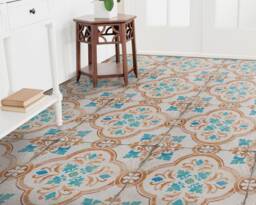 Oldtown Spanish Tiles Vinyl Flooring, Orange Baby Shower Ideas, Blue Homecoming Proposal Oriental Comfort Gift For Her - thumbnail 1