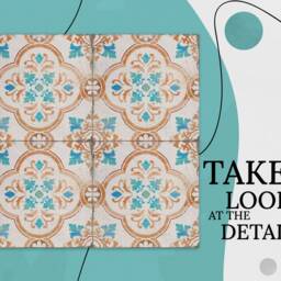 Oldtown Spanish Tiles Vinyl Flooring, Orange Baby Shower Ideas, Blue Homecoming Proposal Oriental Comfort Gift For Her - thumbnail 2