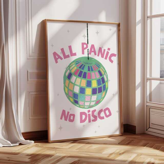 All Panic No Disco Print Quirky Home Decor, Gallery Wall Art - image 1