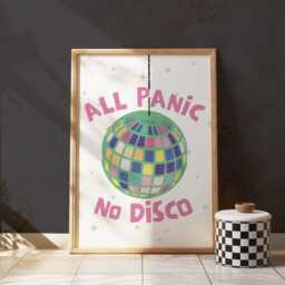 All Panic No Disco Print Quirky Home Decor, Gallery Wall Art - thumbnail 3