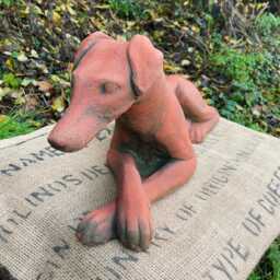 "Whippet Dog Lying Down Statue Garden Ornament Frost Proof Stone 61cm/2Ft " - thumbnail 3